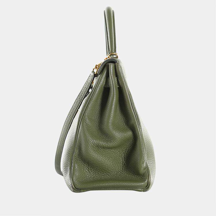 Hermes Kelly 35 Olive Green Togo Bag