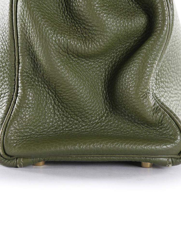 Pre Owned Hermes Olive Green Clemence Leather Gold Hardware Kelly Retourne 35 Bag 