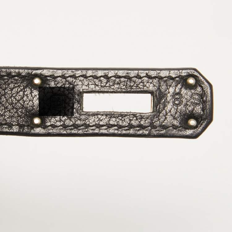 Pre Owned Hermès Black Evercolor Leather Palladium Finish Birkin 30 Bag