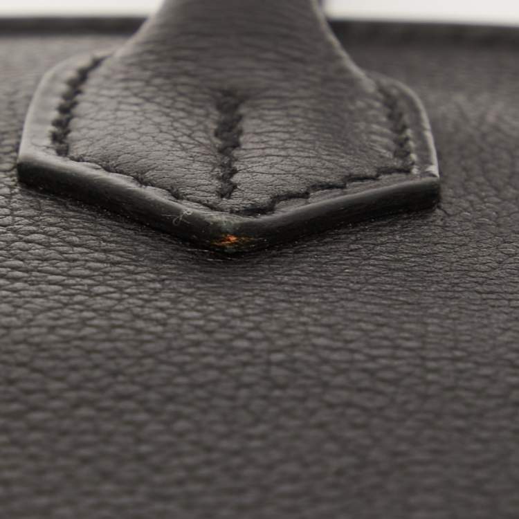 Pre Owned Hermès Black Evercolor Leather Palladium Finish Birkin 30 Bag