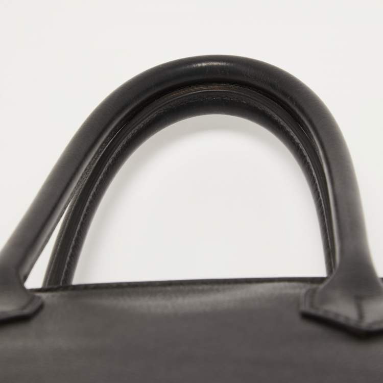 Pre Owned Hermès Black Evercolor Leather Palladium Finish Birkin 30 Bag