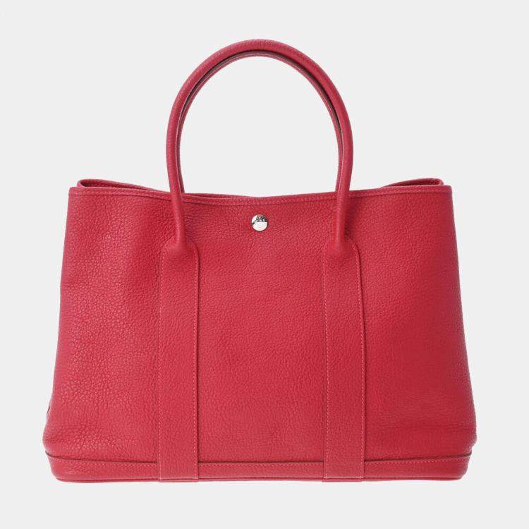 Hermes Red Negonda Leather Garden Party PM Tote Bag Hermes The Luxury