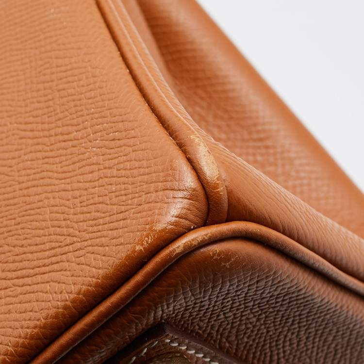 Pre Owned Hermes Gold Epsom Leather Gold Finish Birkin 25 Bag