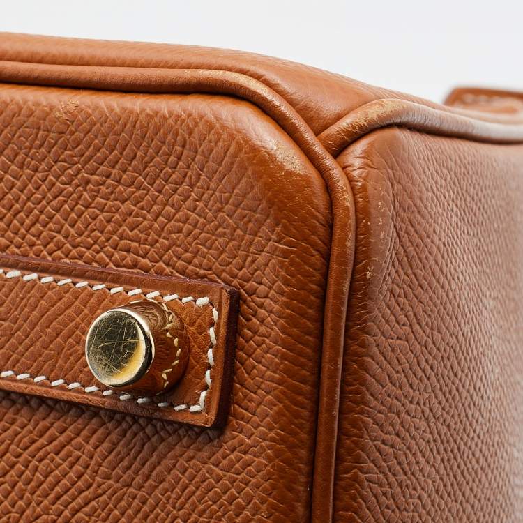 Pre Owned Hermes Gold Epsom Leather Gold Finish Birkin 25 Bag
