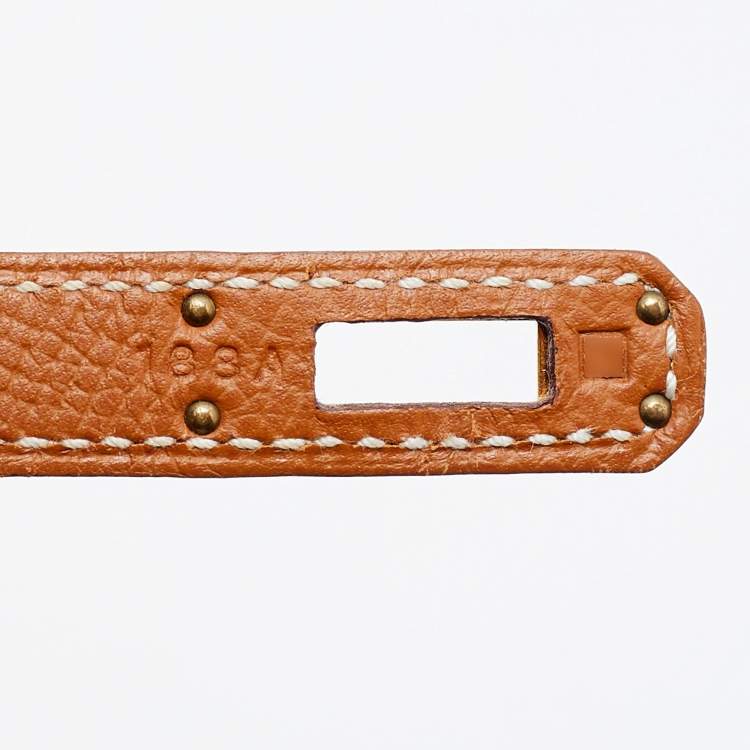 Pre Owned Hermes Gold Epsom Leather Gold Finish Birkin 25 Bag