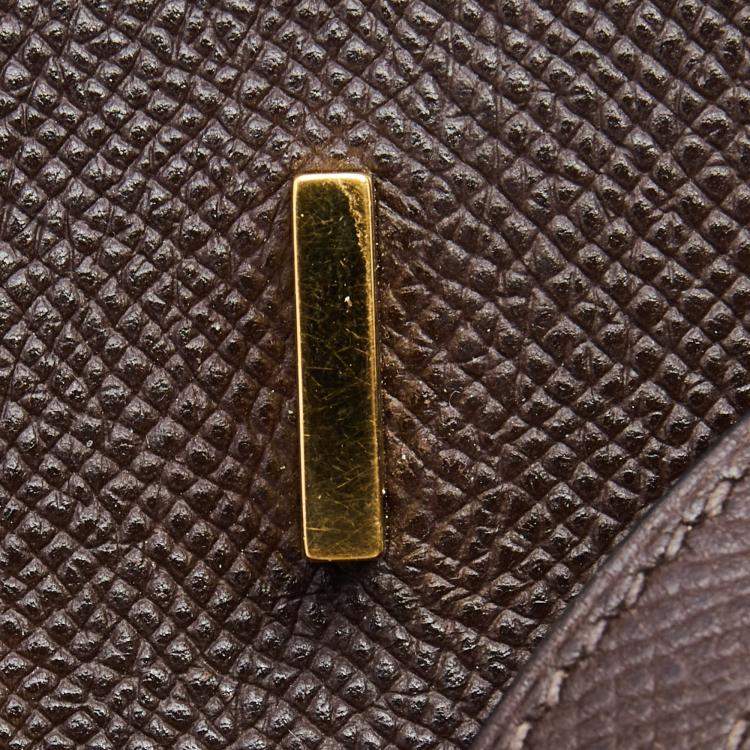 Pre Owned Hermes Chocolat Epsom Leather Gold Finish Birkin 25 Bag