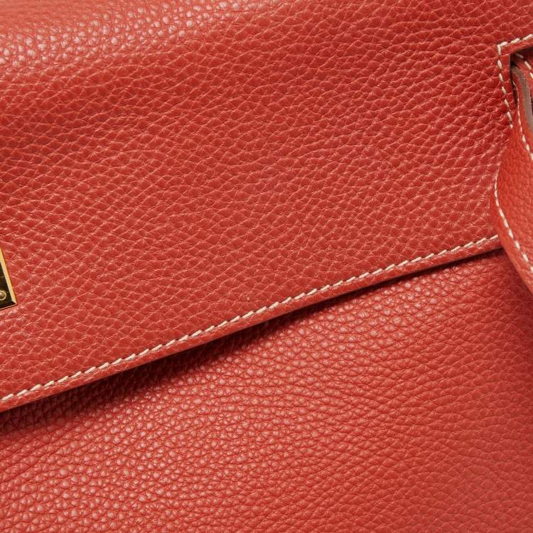Pre Owned Hermes Brique Togo Leather Gold Hardware Kelly Retourne 35 Bag