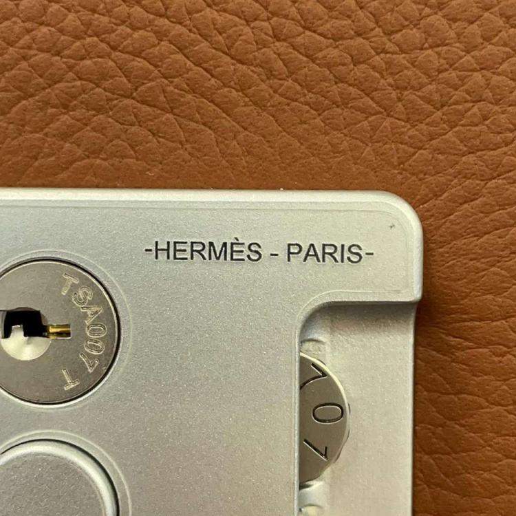 Pre Owned Hermes Brown Leather Vintage Suitcase 