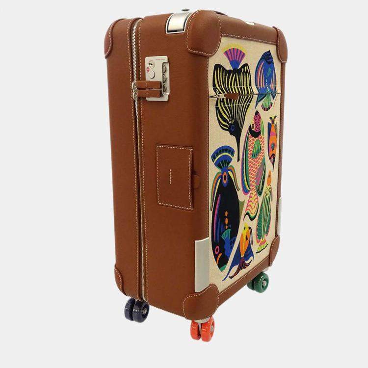 Pre Owned Hermes Brown Leather Vintage Suitcase 