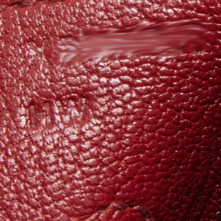 Pre Owned Hermes Rouge Grenat Clemence Leather Gold Finish Birkin 35 Bag