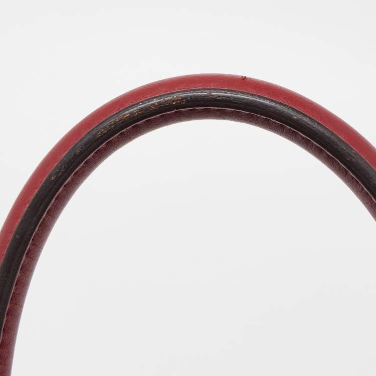 Pre Owned Hermes Rouge Grenat Clemence Leather Gold Finish Birkin 35 Bag