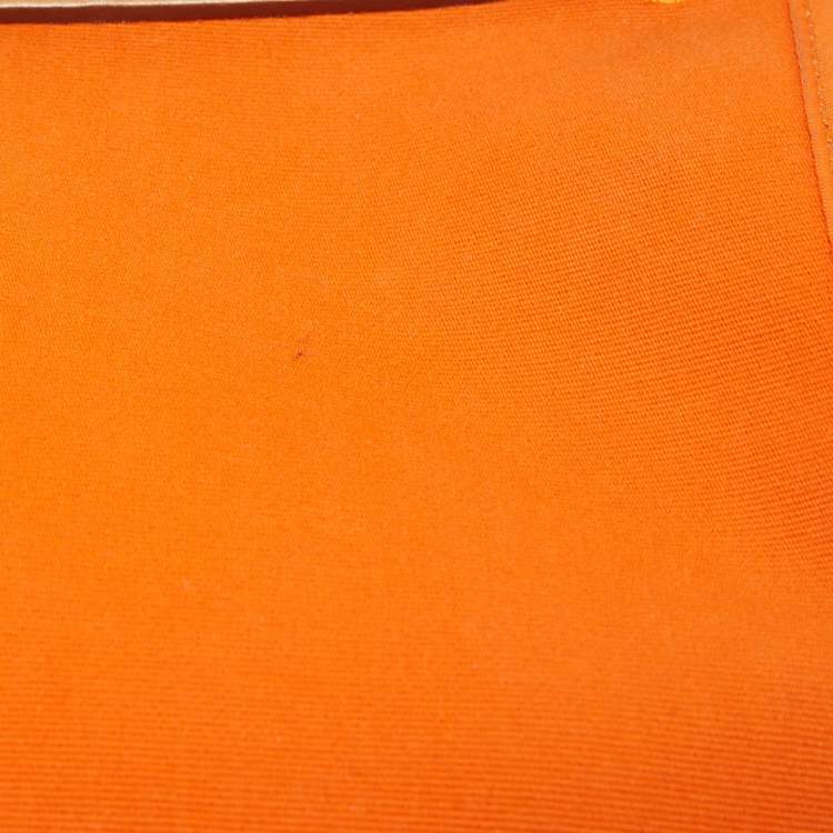 Pre Owned Hermes Natural/Orange Vache Hunter and Canvas Herbag Zip 31 Bag