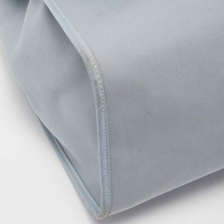 Pre Owned Hermes Natural/Bleu Lin Vache Hunter and Canvas Herbag Zip 39 Bag