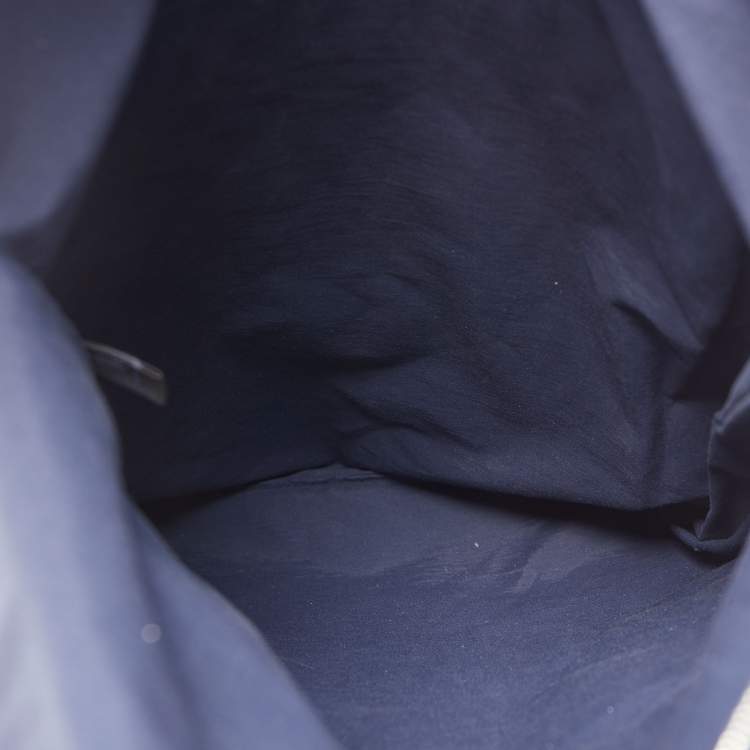 Pre Owned Hermes Navy Blue/Brown Canvas Fourre Tout Briefcase Bag