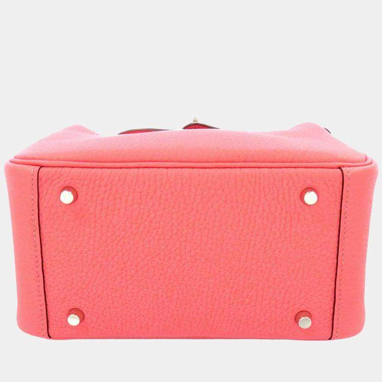 Hermes Pink Taurillon Clemence Leather Mini Lindy Shoulder Bag Hermes ...