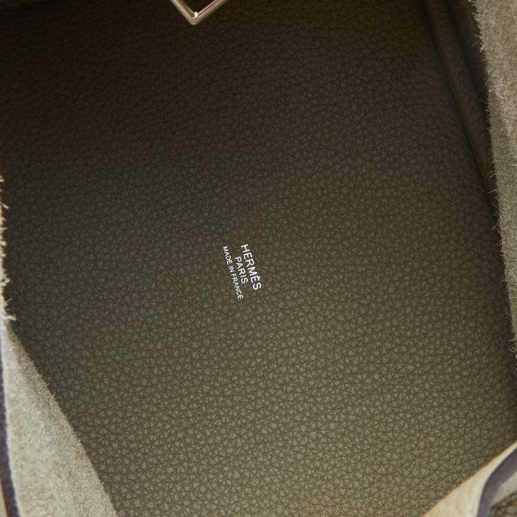 Pre Owned Hermes Sauge Taurillon Clemence Leather Picotin Lock 22 Bag
