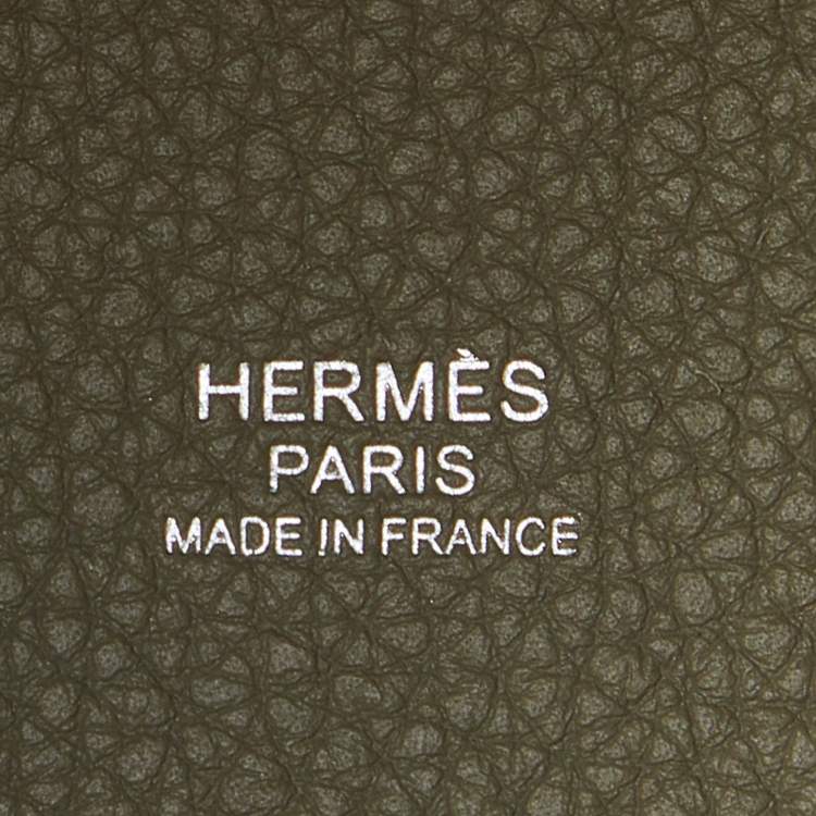 Pre Owned Hermes Sauge Taurillon Clemence Leather Picotin Lock 22 Bag