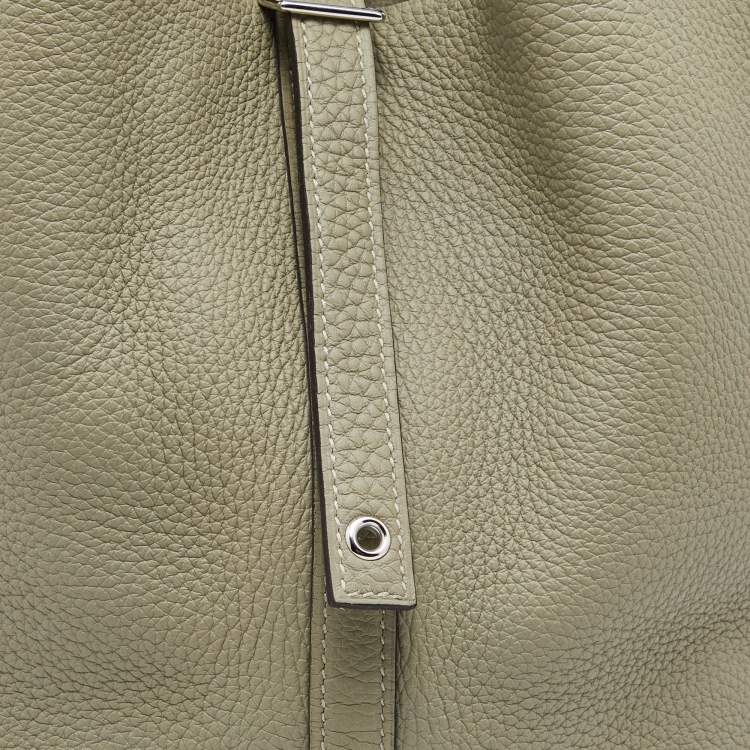 Pre Owned Hermes Sauge Taurillon Clemence Leather Picotin Lock 22 Bag