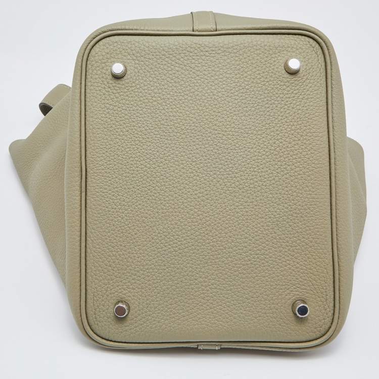 Pre Owned Hermes Sauge Taurillon Clemence Leather Picotin Lock 22 Bag