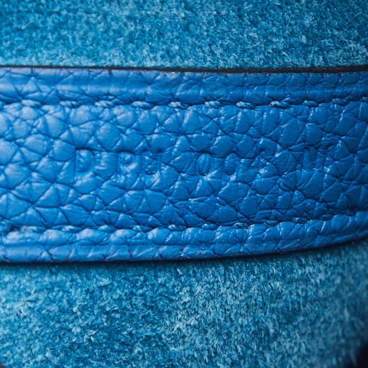 Pre Owned Hermes Blue Azur Togo Leather Picotin Lock 18 Bag