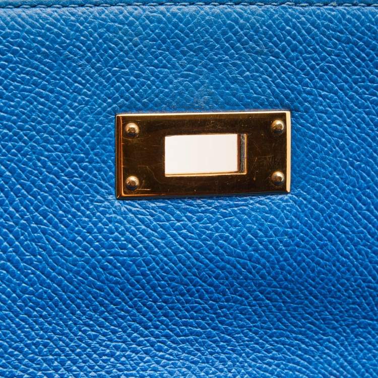 Pre Owned Hermès Cobalt Courchevel Leather Gold Finish Kelly Retourne 35 Bag