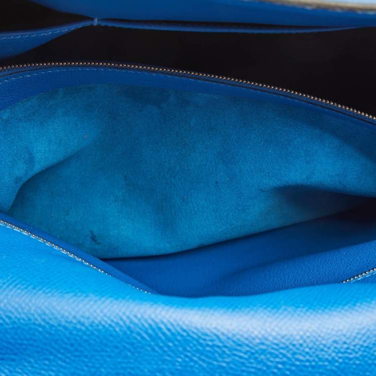 Pre Owned Hermès Cobalt Courchevel Leather Gold Finish Kelly Retourne 35 Bag