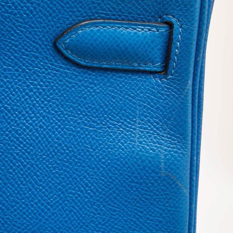 Pre Owned Hermès Cobalt Courchevel Leather Gold Finish Kelly Retourne 35 Bag