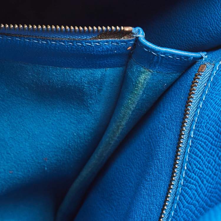Pre Owned Hermès Cobalt Courchevel Leather Gold Finish Kelly Retourne 35 Bag