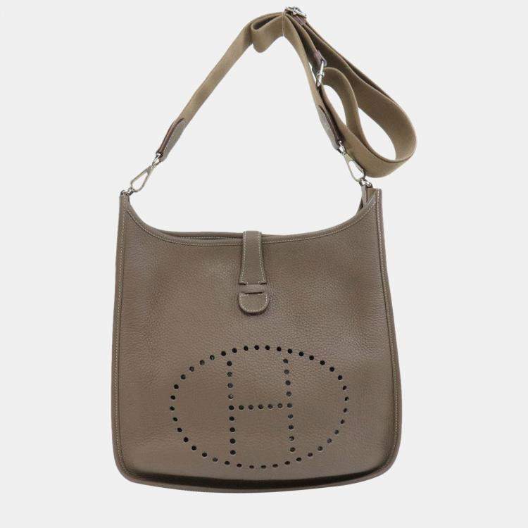 Hermes Picotin Lock bag GM Etoupe grey Clemence leather Silver hardware