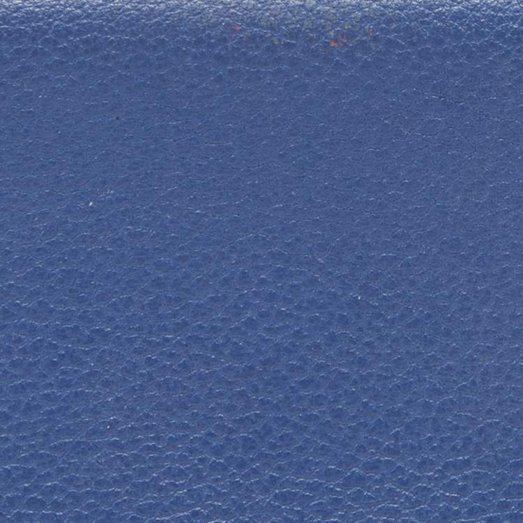 Pre Owned Hermes Deep Bleu Chevre Mysore Leather Calvi Card Holder