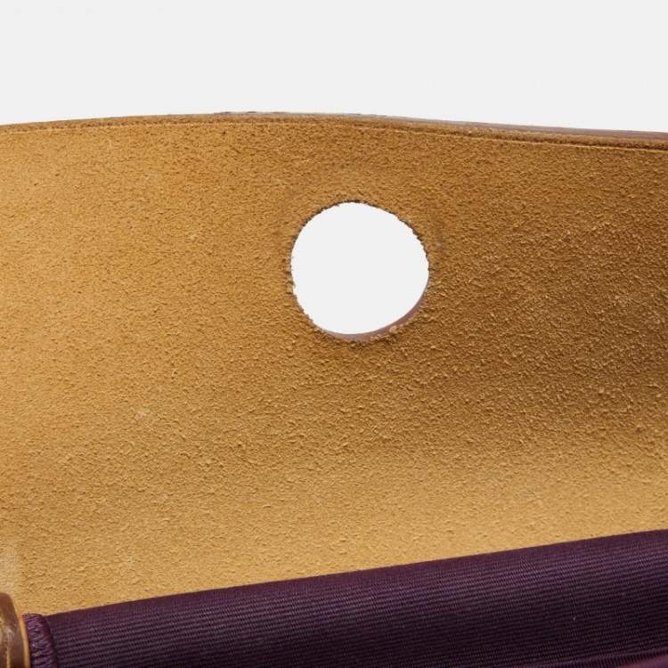 Pre Owned Hermes Natural/Violet Canvas and Leather Herbag Zip 31 Bag