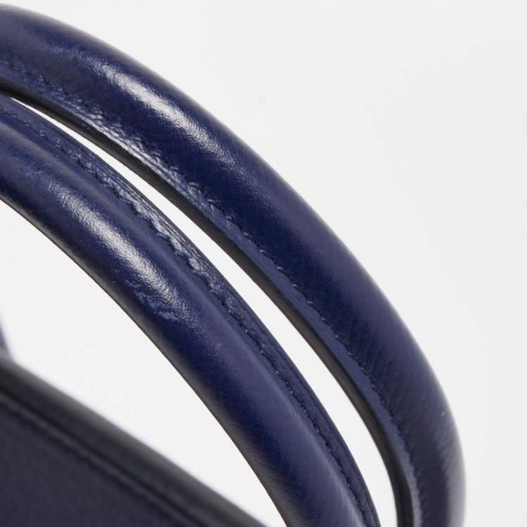 Pre Owned Hermes Blue Saphir Epsom Leather Gold Finish Birkin 30 Bag