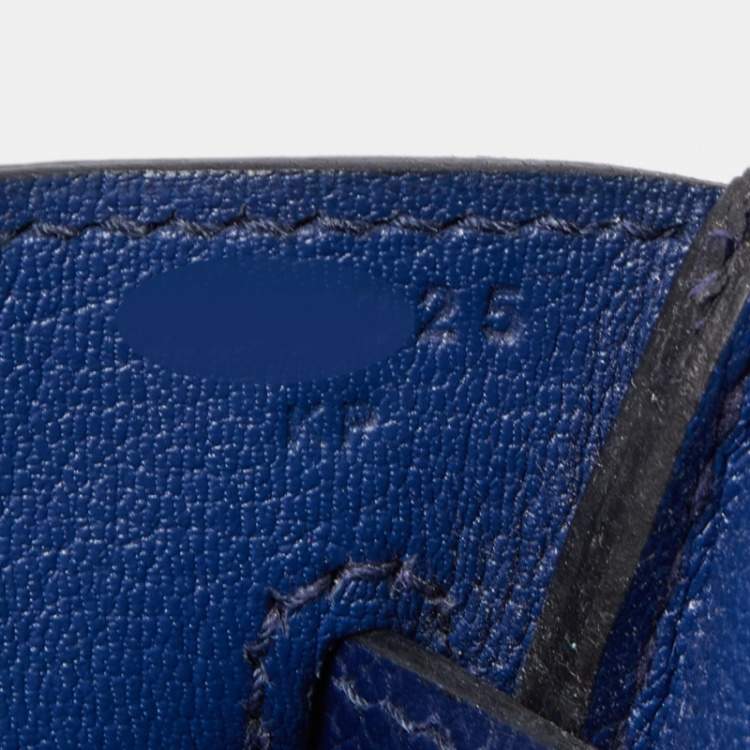 Pre Owned Hermes Blue Saphir Epsom Leather Gold Finish Birkin 30 Bag