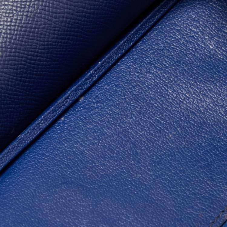 Pre Owned Hermes Blue Saphir Epsom Leather Gold Finish Birkin 30 Bag