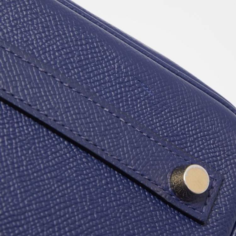 Pre Owned Hermes Blue Saphir Epsom Leather Gold Finish Birkin 30 Bag