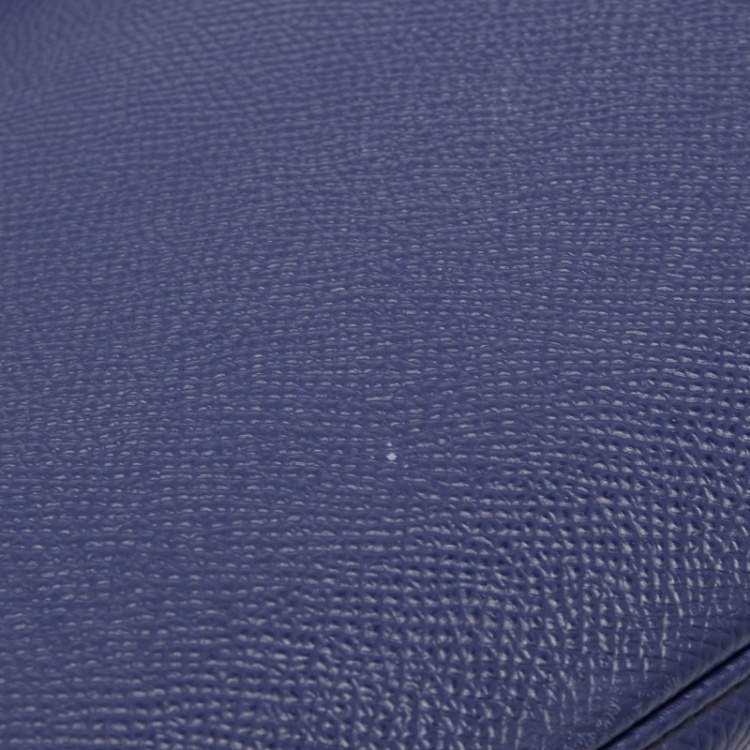 Pre Owned Hermes Blue Saphir Epsom Leather Gold Finish Birkin 30 Bag