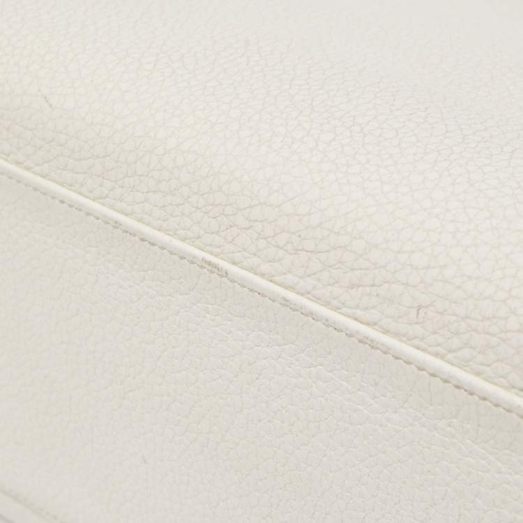 Pre Owned Hermès Blanc  Taurillon Clemence Leather Palladium Finish Kelly Retourne 35 Bag