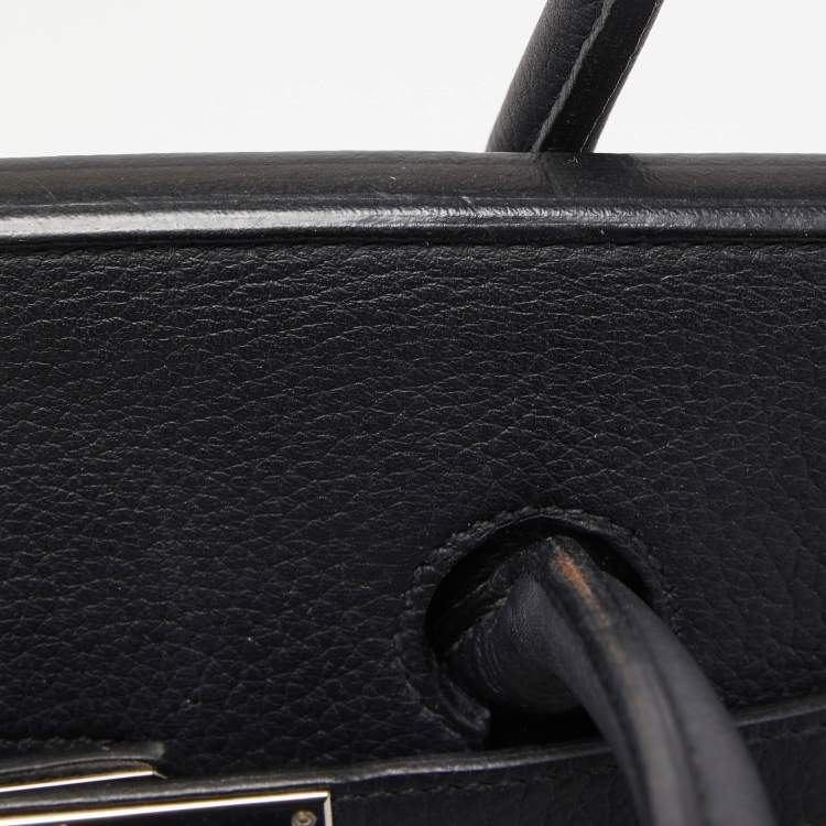 Pre Owned Hermes Black Togo Leather Palladium Finish Birkin 35 Bag