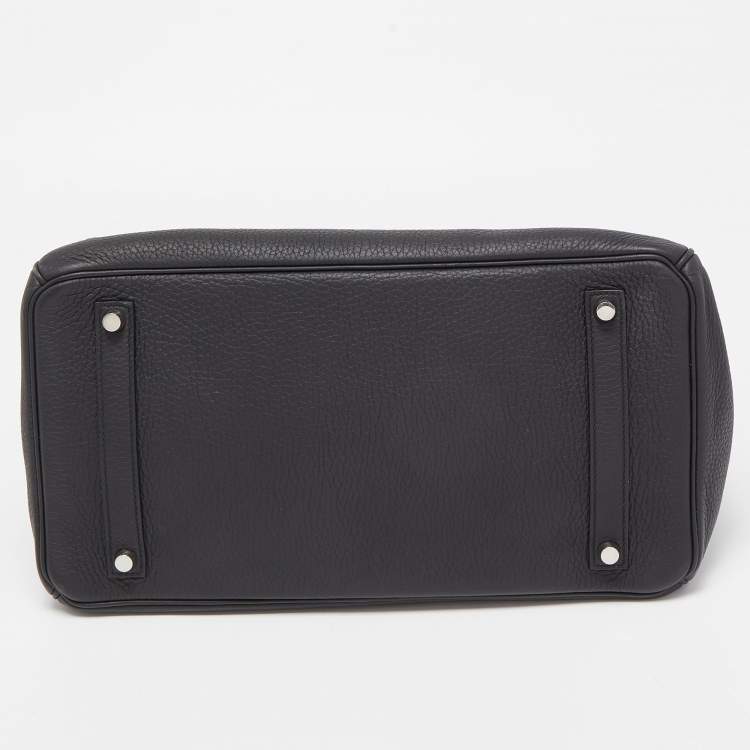 Pre Owned Hermes Black Togo Leather Palladium Finish Birkin 35 Bag