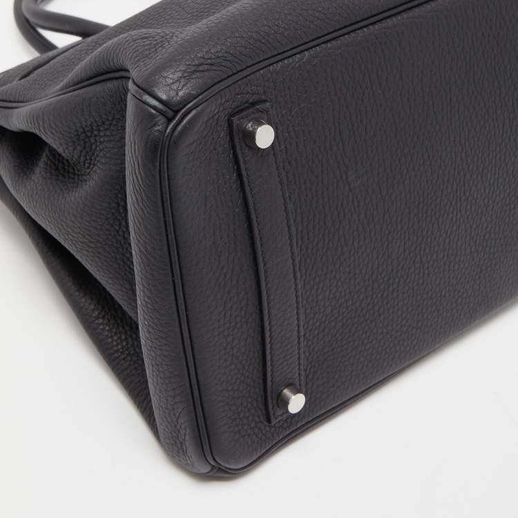 Pre Owned Hermes Black Togo Leather Palladium Finish Birkin 35 Bag