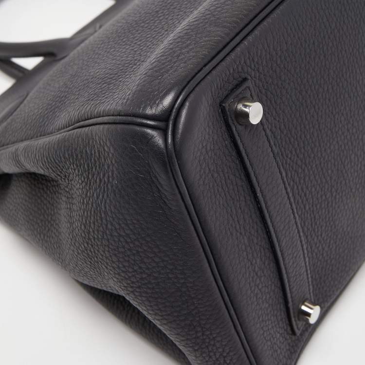 Pre Owned Hermes Black Togo Leather Palladium Finish Birkin 35 Bag