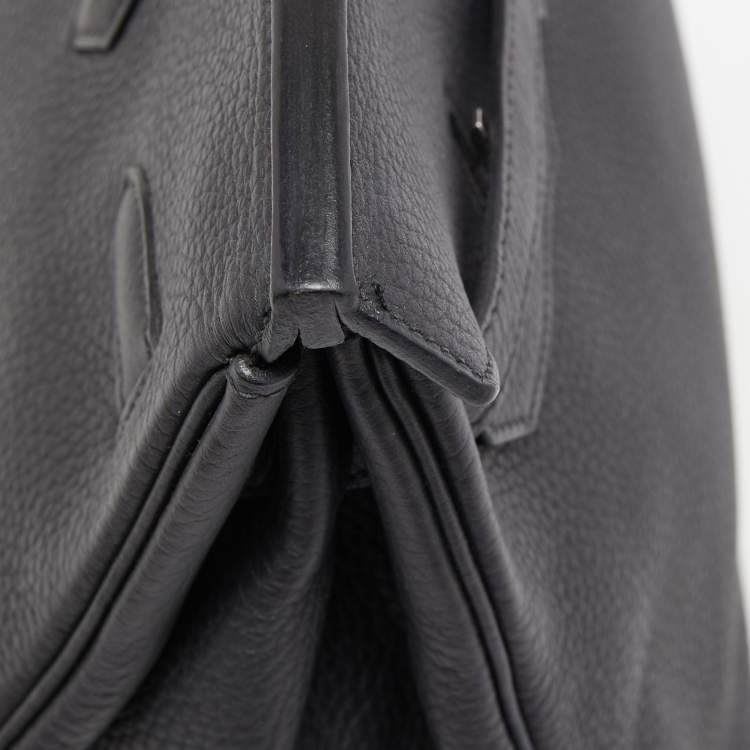 Pre Owned Hermes Black Togo Leather Palladium Finish Birkin 35 Bag