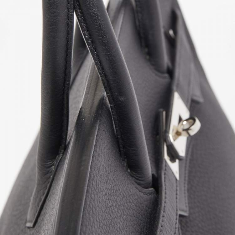 Pre Owned Hermes Black Togo Leather Palladium Finish Birkin 35 Bag