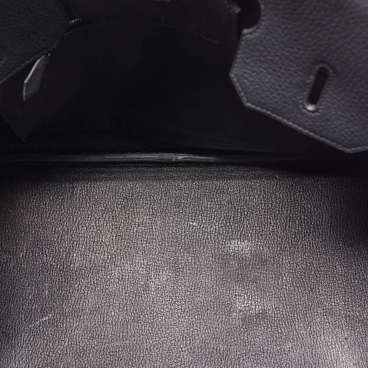 Pre Owned Hermes Black Togo Leather Palladium Finish Birkin 35 Bag