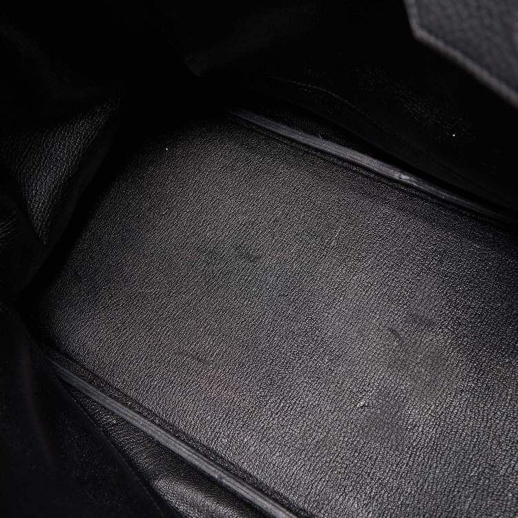 Pre Owned Hermes Black Togo Leather Palladium Finish Birkin 35 Bag