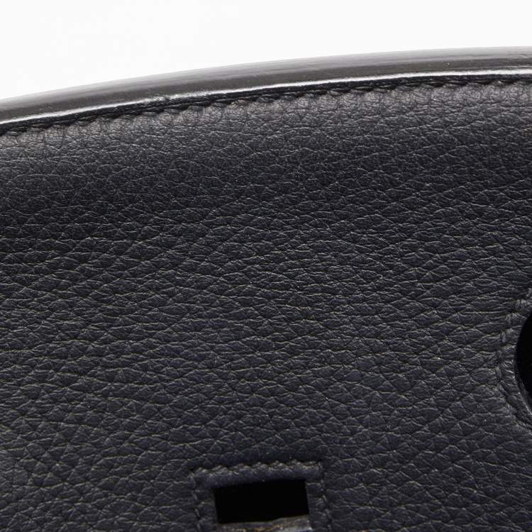 Pre Owned Hermes Black Togo Leather Palladium Finish Birkin 35 Bag