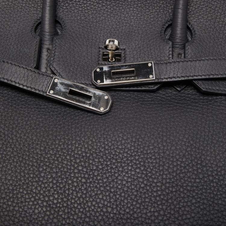 Pre Owned Hermes Black Togo Leather Palladium Finish Birkin 35 Bag