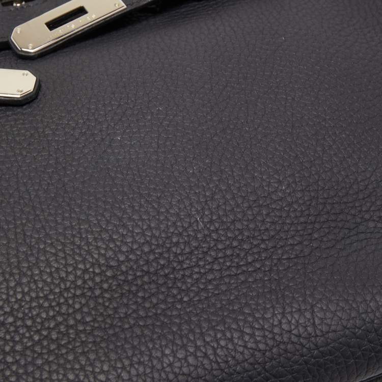 Pre Owned Hermes Black Togo Leather Palladium Finish Birkin 35 Bag