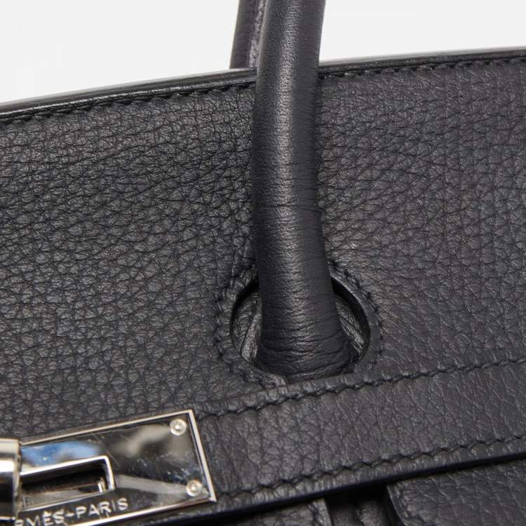 Pre Owned Hermes Black Togo Leather Palladium Finish Birkin 35 Bag