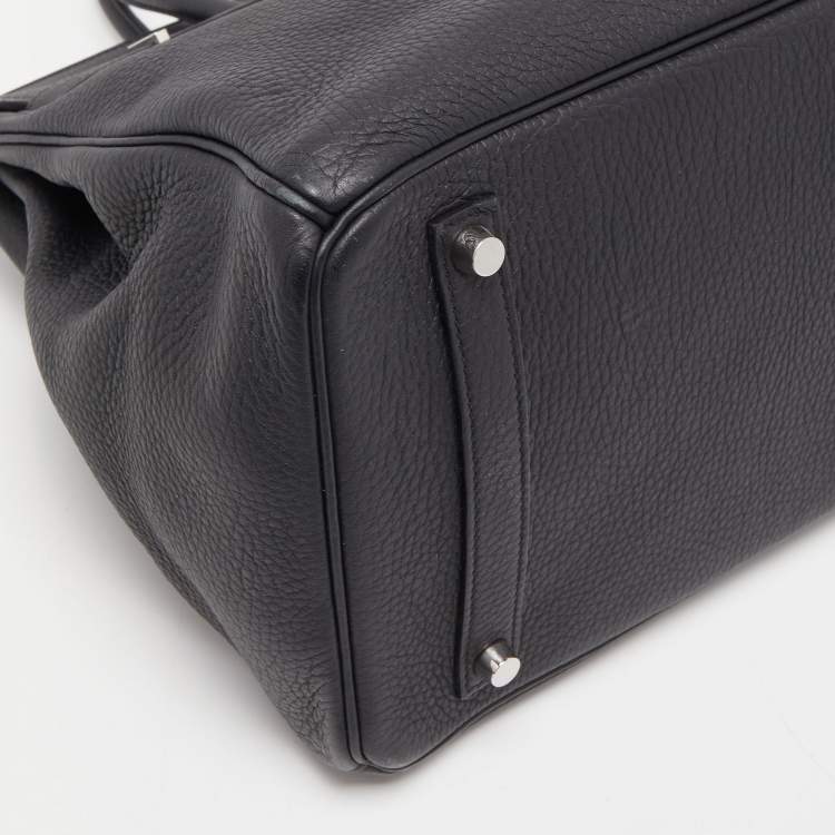 Pre Owned Hermes Black Togo Leather Palladium Finish Birkin 35 Bag